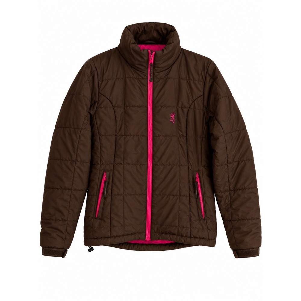 Browning For Her Women's XS Brown Pink Quilted Insulated Jacket Full Zip